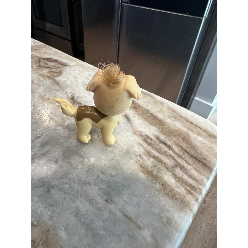 Polly Pocket Beige Puppy Dog With Hair Toy Figure